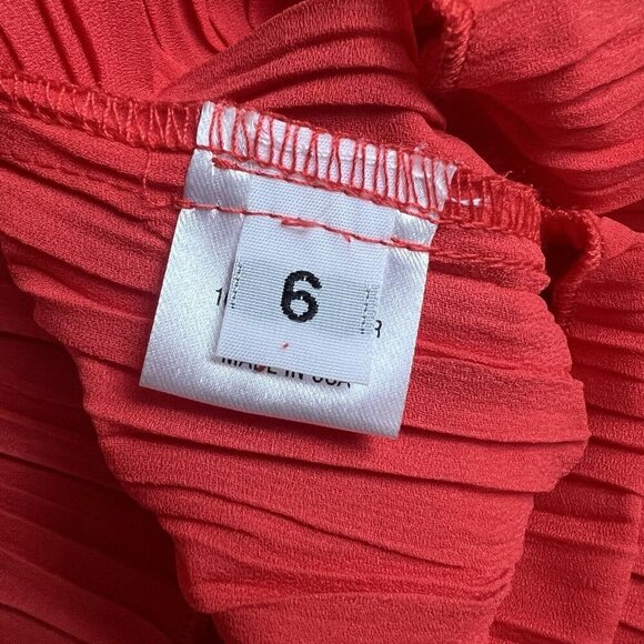 Nomia Twist Front Pleated Knee Length Chili Red One‎ Shoulder Dress Size 6 NEW - Picture 10 of 13